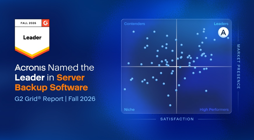 Acronis Ranked #1 in Server Backup in the G2 Fall 2026 Grid® Report