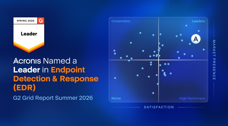 Acronis named a Leader in EDR in the G2 Summer 2026 Grid Report