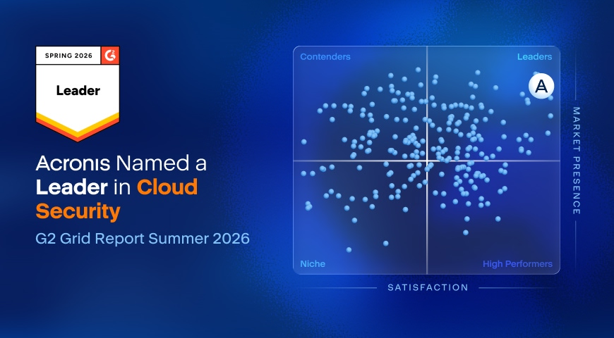 Acronis named a Leader in Cloud Security in the G2 Summer 2026 Grid Report