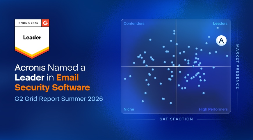 Acronis recognized as a Top Email Security Solution in G2 Summer 2026 Grid