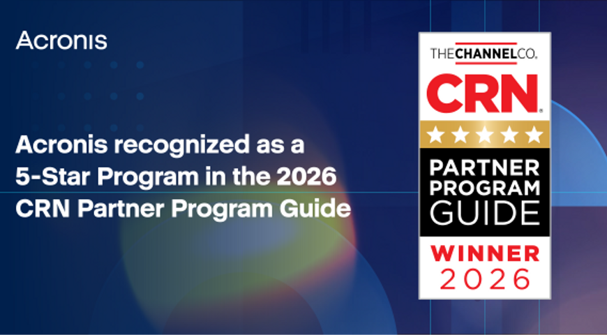 Acronis earns recognition as a 5-Star Award Recipient in the 2026 CRN Partner Program Guide