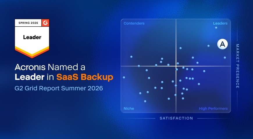Acronis Cyber Platform recognized as a top SaaS backup solution in G2 Summer 2026 Grid