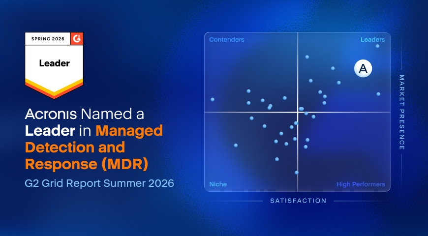Acronis Cyber Platform Named a Leader in MDR in the G2 Summer 2026 Grid Report