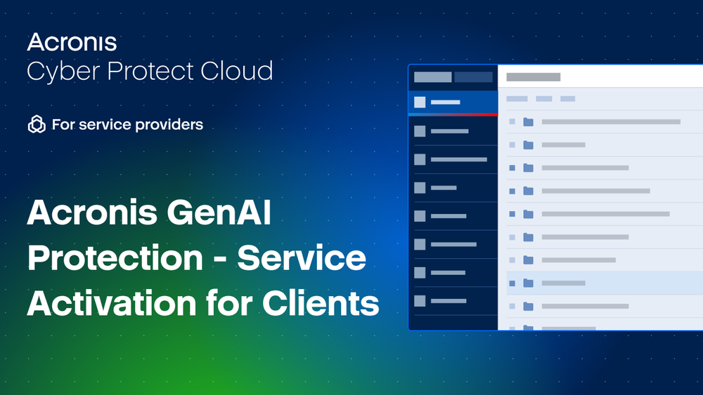 How to enable Acronis GenAI protection in the Acronis Management console.