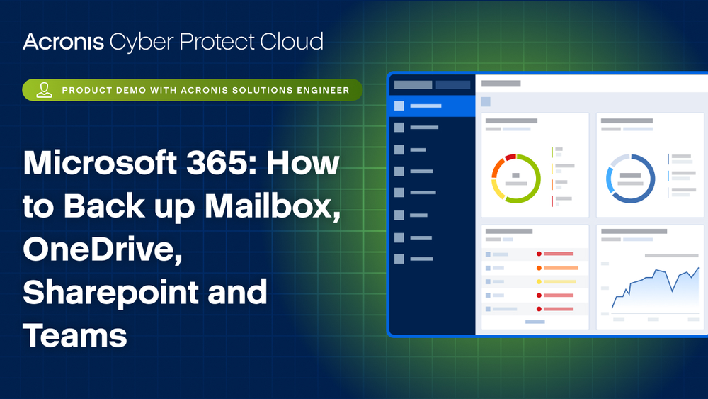Acronis Cyber Protect Cloud Product Demo:  Microsoft 365 - How to Back up Mailbox, OneDrive, SharePoint and Teams
