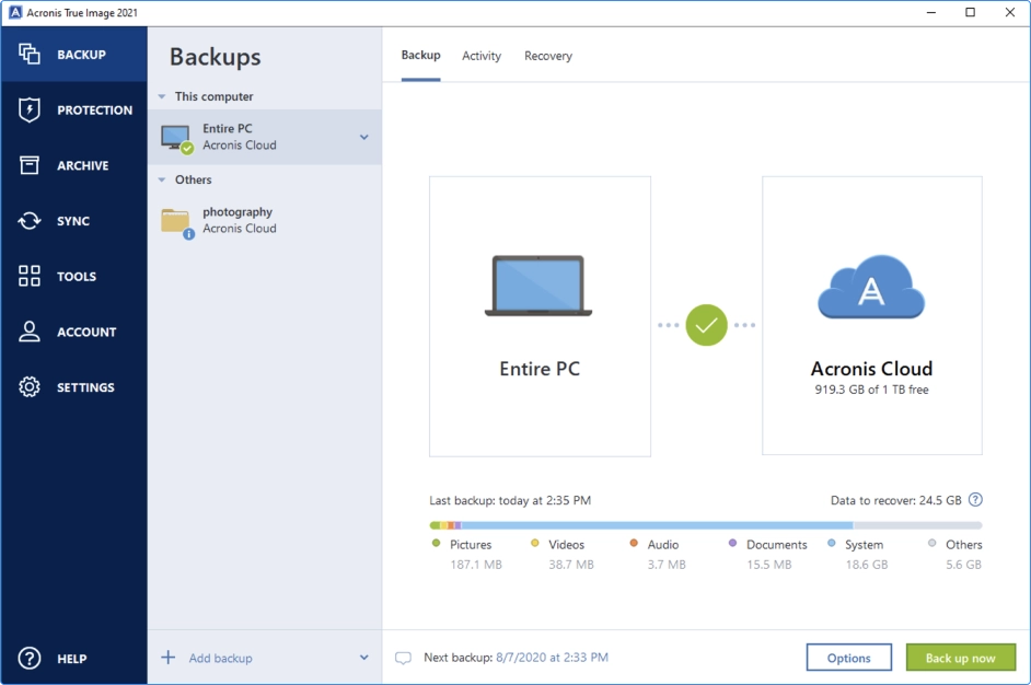 acronis true image 2016 linux backup