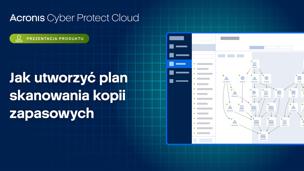 Prezentacja produktu Acronis Cyber Protect Cloud: jak utworzyć plan skanowania kopii zapasowych