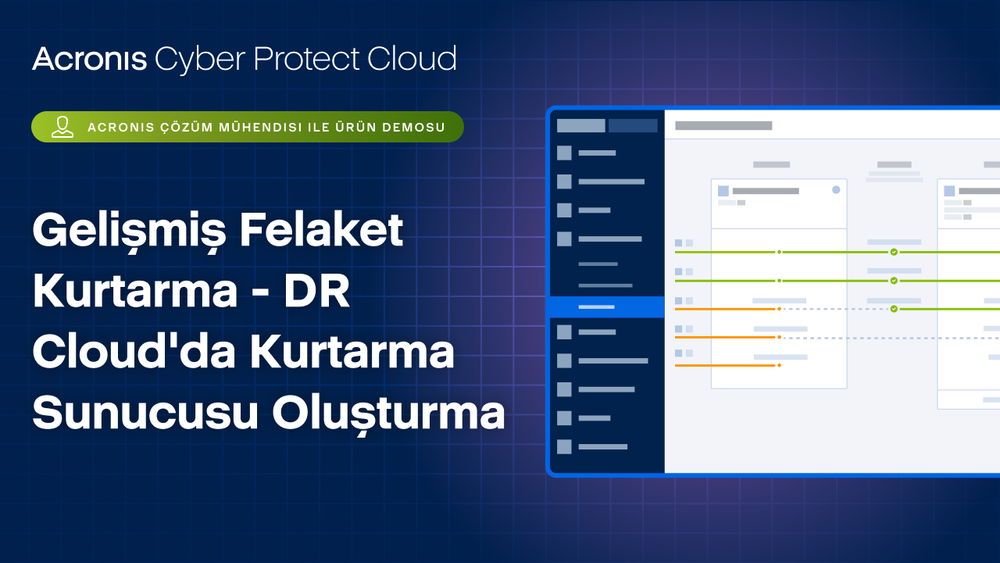 Gelişmiş Felaket Kurtarma - DR Cloud'da Kurtarma Sunucusu Oluşturma