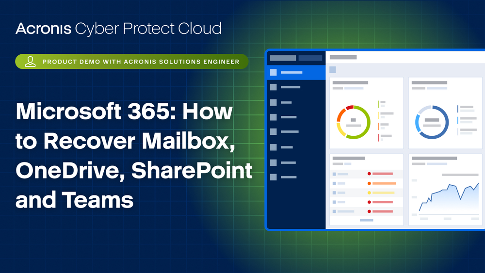 Acronis Product Demo: Microsoft 365 - How to Recover Mailbox, OneDrive, SharePoint and Teams