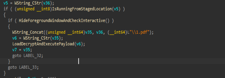Figure 8: IsRunningFromStagedLocation and other code logic