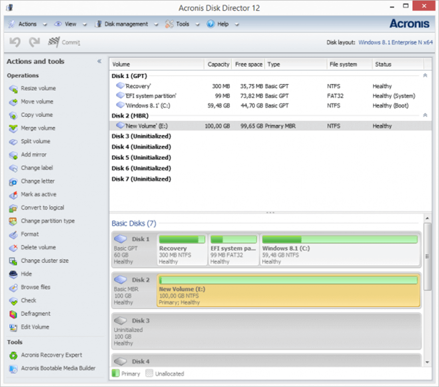 acronis true image 2015 partition manager