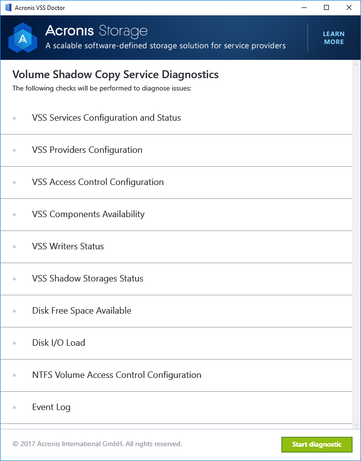 vss doctor tool acronis true image