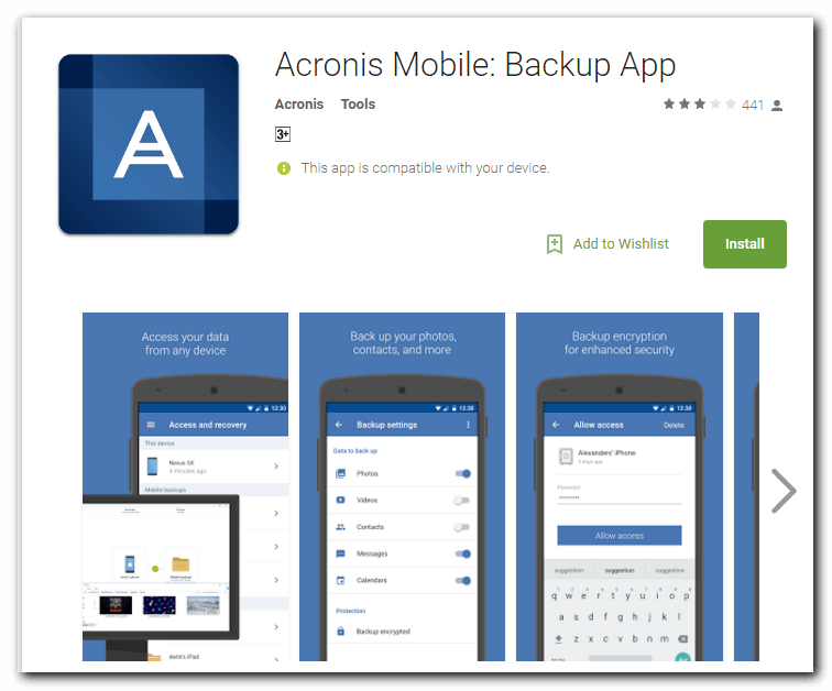 Acronis mobile что это