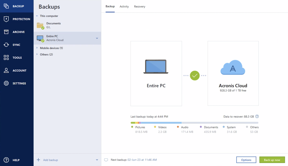 acronis true image vss snapshot