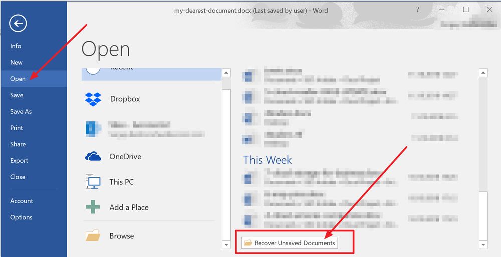 Save, back up, and recover a file in Microsoft Office - Microsoft Support