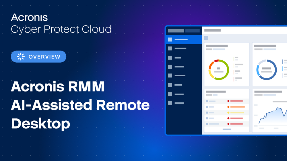 How Acronis AI-Assisted Remote Desktop enhances remote sessions with in-session recommendations and automatic session summaries.