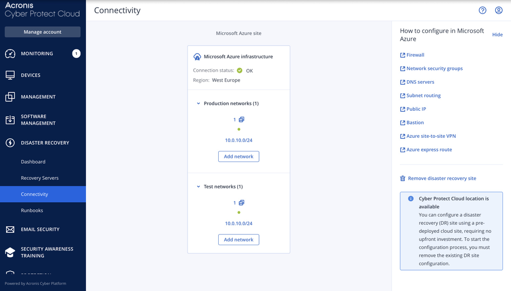 Disaster Recovery to Azure