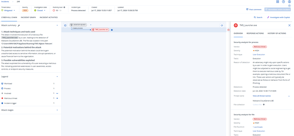Acronis EDR / XDR detection