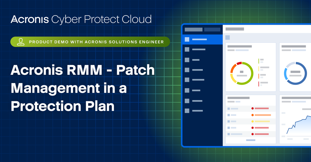 Acronis RMM- zarządzanie poprawkami w planie ochrony