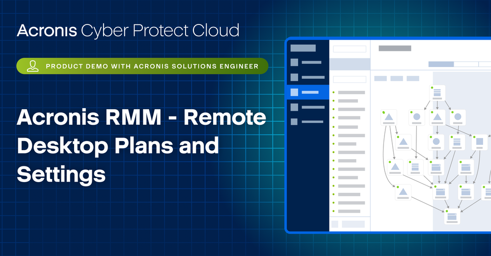 Acronis RMM - Remote Desktop Plans and Settings