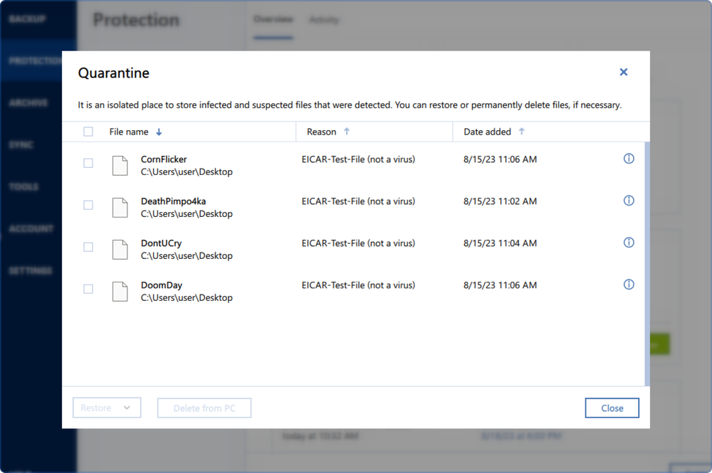 acronis true image active protection