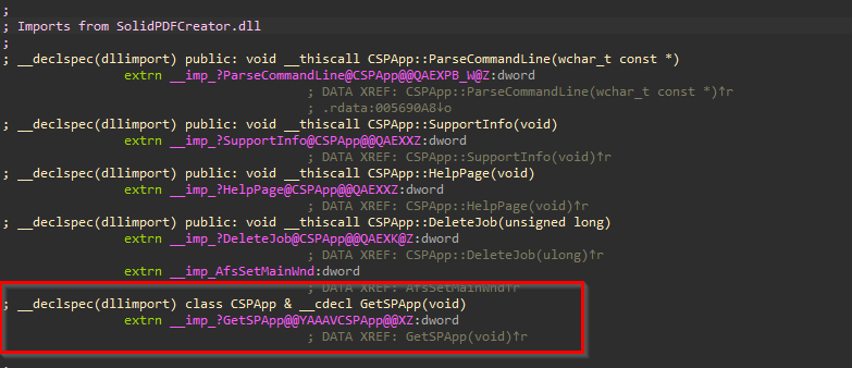 Figure 5: DLL-Sideloading into the launcher executable with export function visible