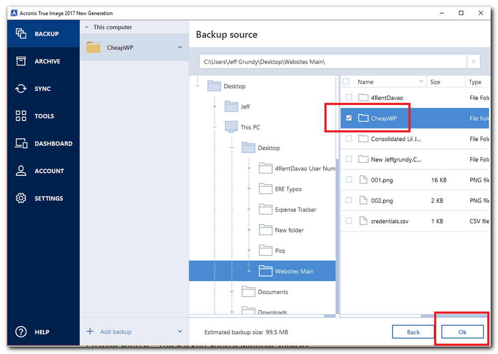 how to backup hard drive with acronis 2017 true image