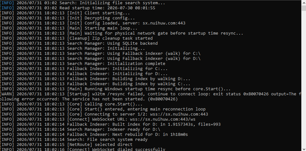 SparkRAT console output