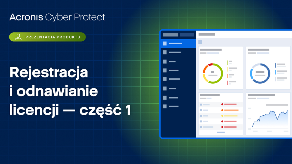 Prezentacja produktu Acronis Cyber Protect: rejestracja i odnawianie licencji - część 1