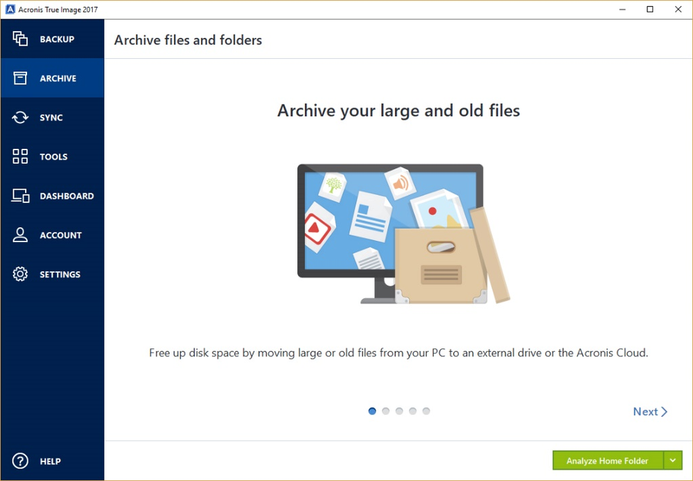 how to undo archiving files in acronis true image