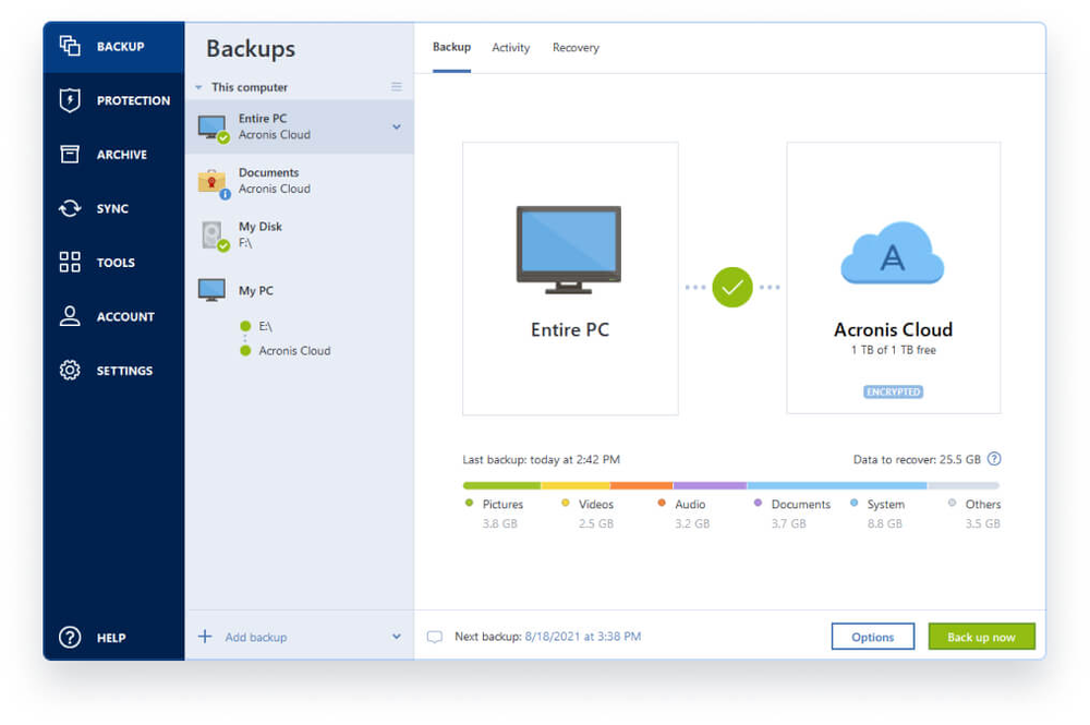 acronis true image trial change date and disable internet