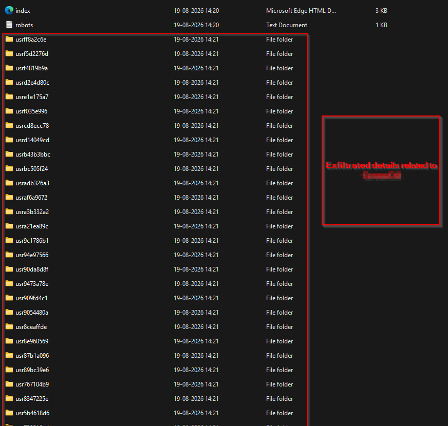 Recovered files associated with the energy company compromise, illustrating application and infrastructure access.