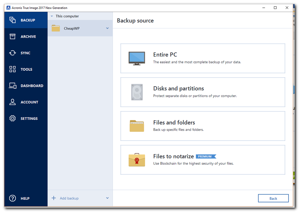 acronis true image backup mapped drive