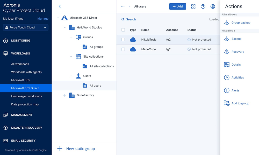 Data Protection console preview