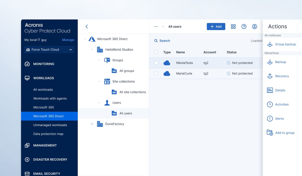 Data Protection console preview