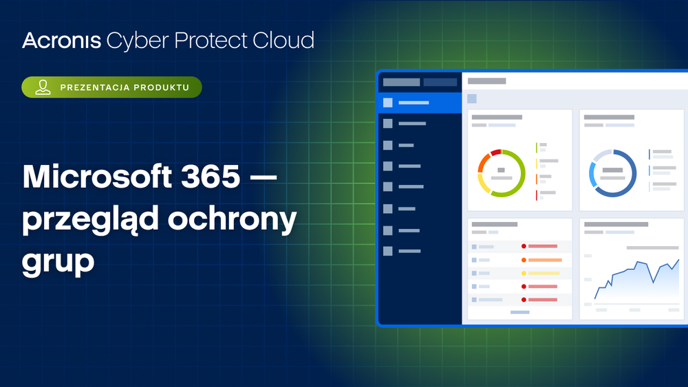Prezentacja produktu Acronis Cyber Protect Cloud: Microsoft 365 - przegląd ochrony grup