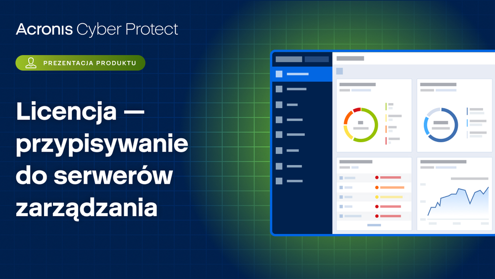 Prezentacja produktu Acronis Cyber Protect: licencja - przypisywanie do serwerów zarządzania