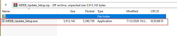 ZIP archive contents
