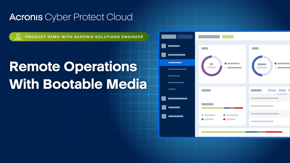 Acronis Cyber Protect Cloud Product Demo: Remote Operations With Bootable Media