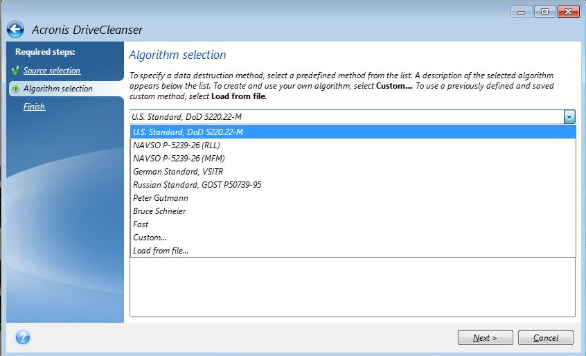 acronis true image 2018 drive cleanser