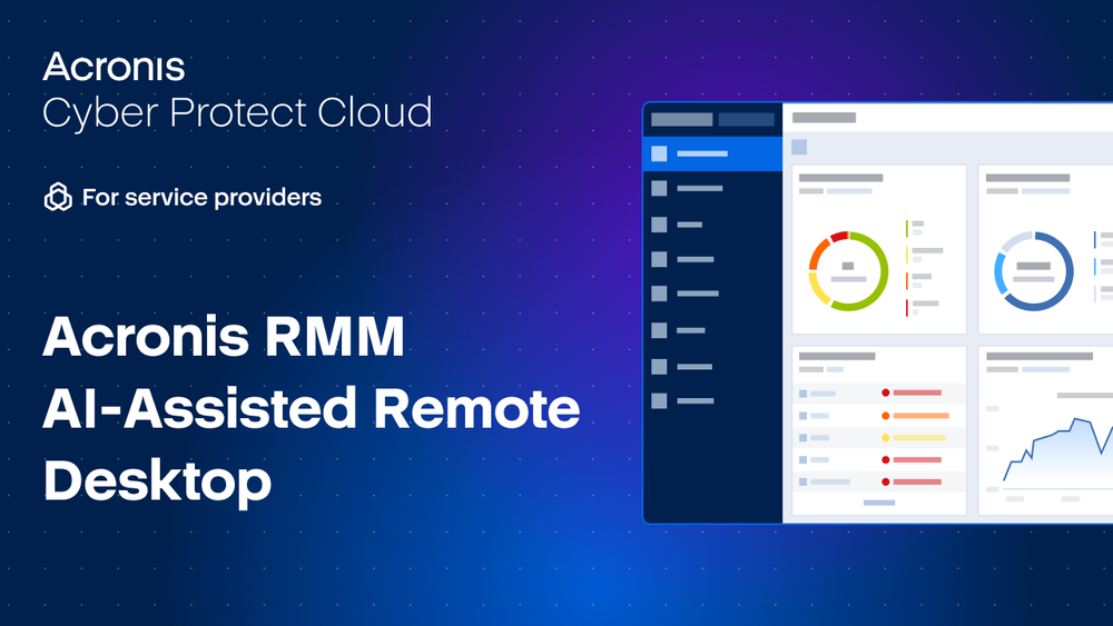 How Acronis AI-Assisted Remote Desktop enhances remote sessions with in-session recommendations and automatic session summaries.