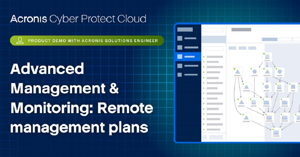 Acronis Cyber Protect Cloud Product Demo: Advanced Management & Monitoring - Remote Management Plans